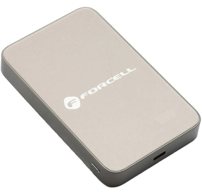 Forcell F10K8 Wireless External Battery, 10000mAh, 15W, PD + FQI, 1 x QI - 1 x USB-C, Gold