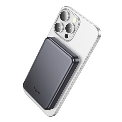 Trådlös Extern Batteri HOCO J160, 5000mAh, 10W, 1 x QI - 1 x USB-C, Grå