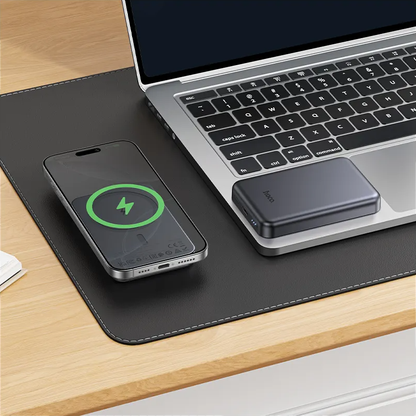 Trådlös Extern Batteri HOCO J160, 5000mAh, 10W, 1 x QI - 1 x USB-C, Grå