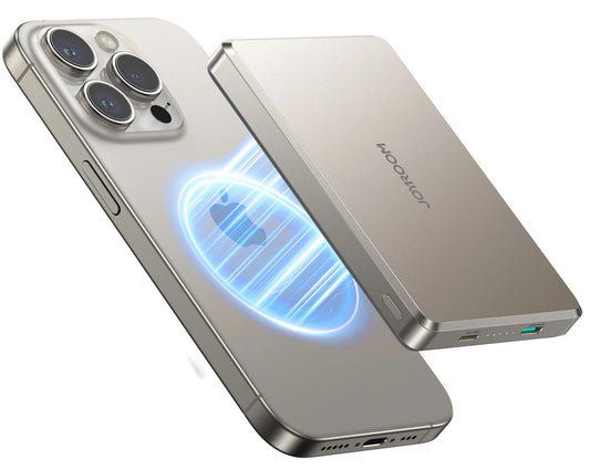 Joyroom JR-PBM08 Pro trådlös powerbank, 10000mAh, 22,5W, PD + FQI, 1 x QI - 2 x USB-C, beige
