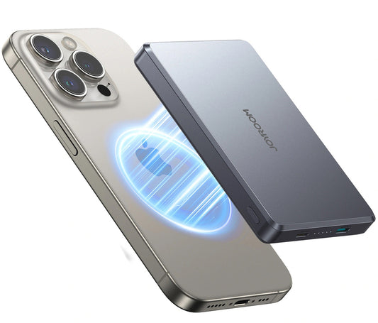 Trådlös Extern Batteri Joyroom JR-PBM08 Pro, 10000mAh, 22.5W, PD + FQI, 1 x QI - 2 x USB-C, Grå