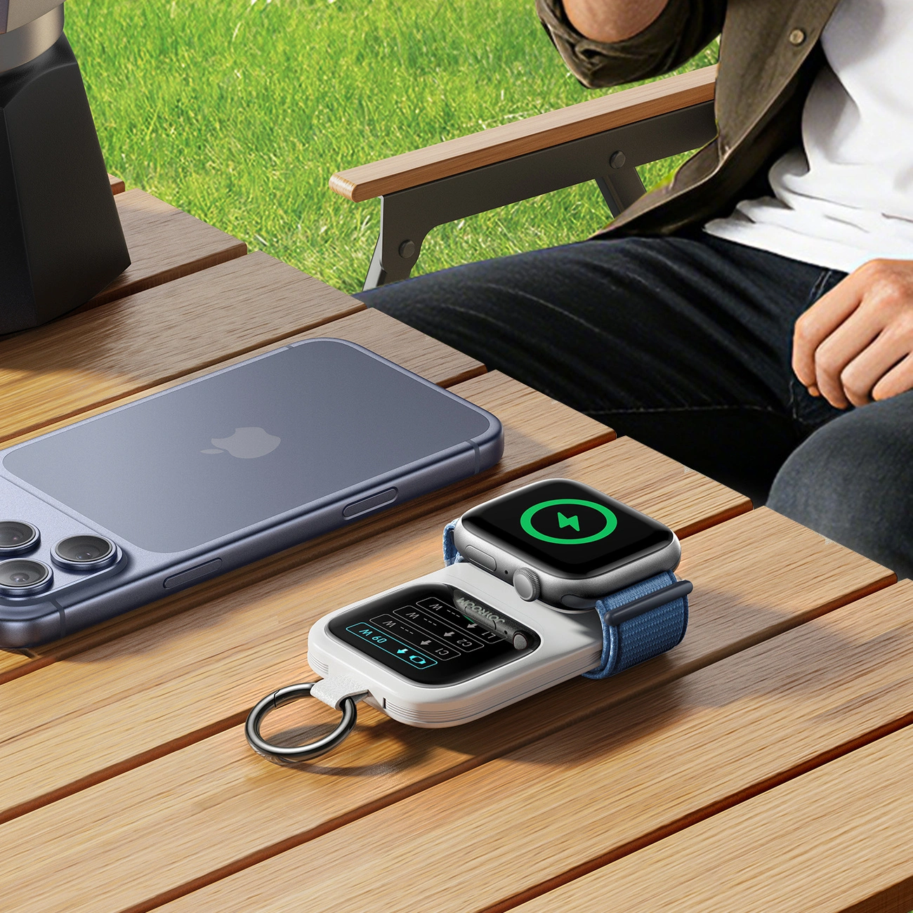 Trådlös Extern Batteri Joyroom JR-W19, 5000mAh, 20W, QC + PD, 1 x Lightning - 1 x QI - 2 x USB-C, Vit