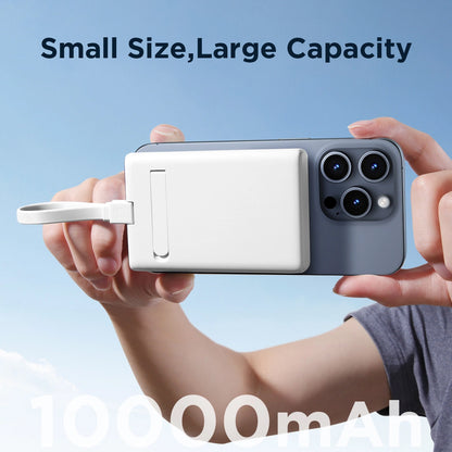 Trådlös Extern Batteri Joyroom JR-PBM01, 10000mAh, 20W, QC + PD + FQI, 1 x Lightning - 1 x QI - 1 x USB-C, Vit