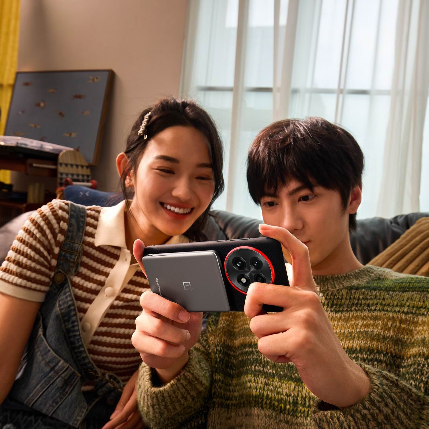 Externt trådlöst batteri OnePlus Slim Magnetic, 5000mAh, 10W, FQI, 1 x USB-C, Grå 5411100015