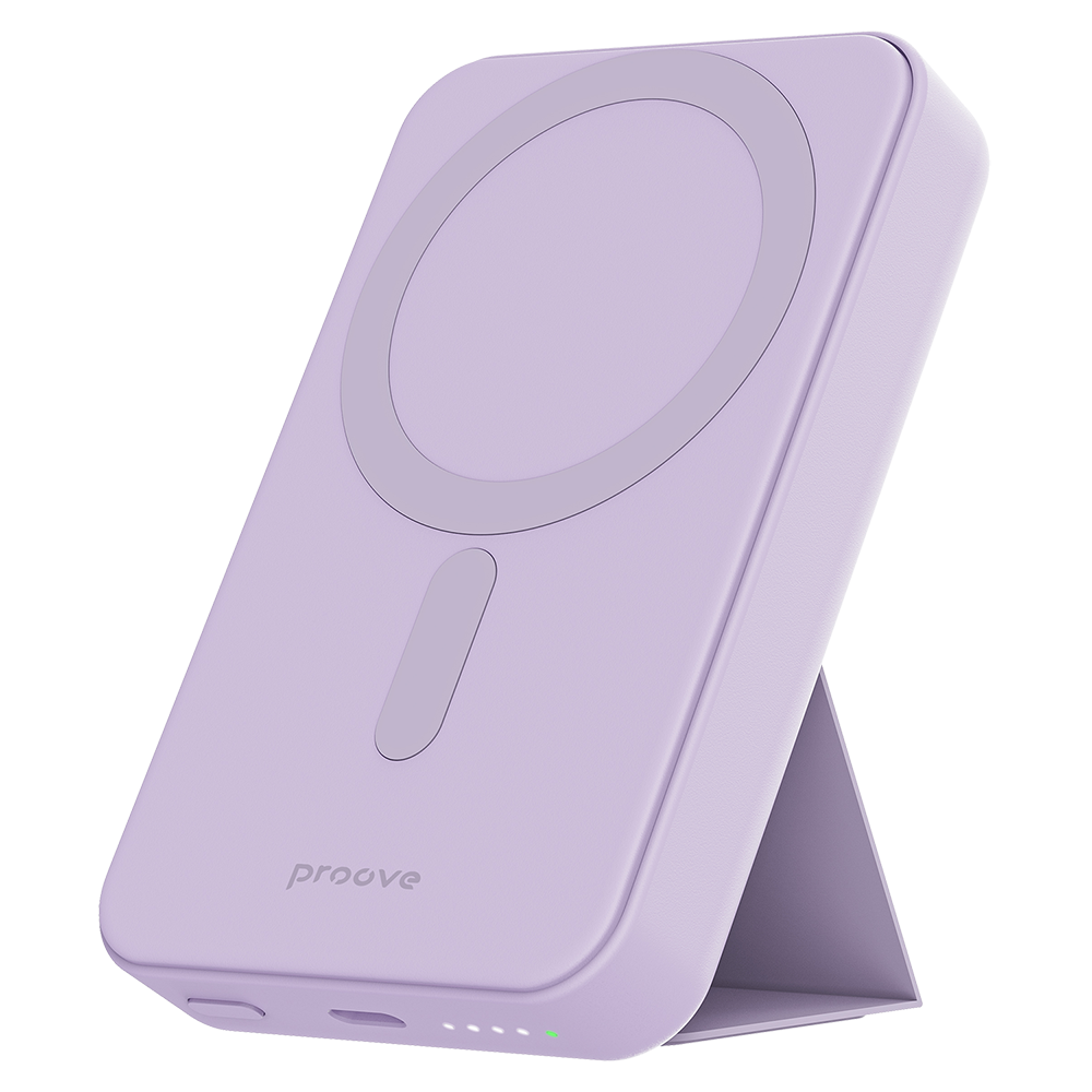 Extern Trådlös Batteri Proove Hyperion, 10000mAh, 20W, PD + FQI, 1 x QI - 1 x USB-C, Lila