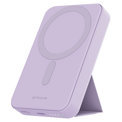 Extern Trådlös Batteri Proove Hyperion, 10000mAh, 20W, PD + FQI, 1 x QI - 1 x USB-C, Lila
