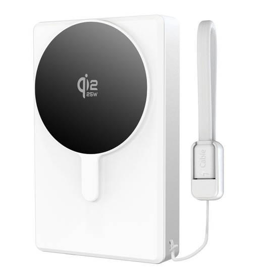 Trådlös Extern Batteri Tech-Protect PB40 LifeMag, 10000mAh, 25W, PD + FQI, 1 x QI - 1 x USB-C, Silver