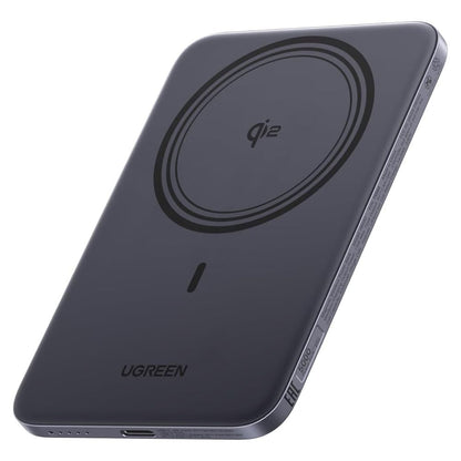 Trådlös Extern Batteri UGREEN PB580 (75984B), 5000mAh, 15W, PD + FQI, 1 x QI - 1 x USB-C, Grå