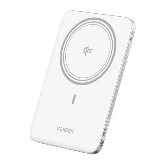 Trådlös Extern Batteri UGREEN PB580 (95931B), 5000mAh, 20W, PD + FQI, 1 x QI - 1 x USB-C, Vit