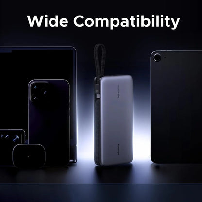 Extern batteri UGREEN PB726 (55995B), 25000mAh, 165W, QC + PD, 1 x USB-A - 3 x USB-C, Grå