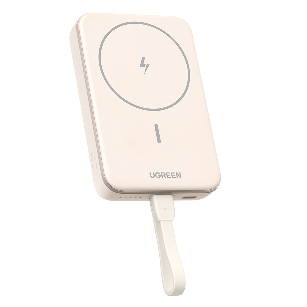 Extern Trådlös Batteri UGREEN PB760, 10000mAh, 20W, PD + FQI, 1 x QI - 1 x USB-C, Beige