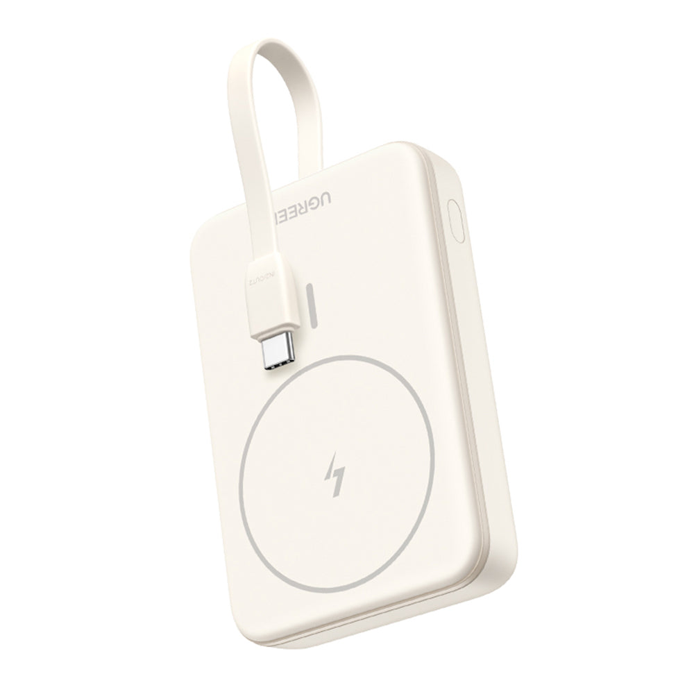 Extern Trådlös Batteri UGREEN PB760, 10000mAh, 20W, PD + FQI, 1 x QI - 1 x USB-C, Beige