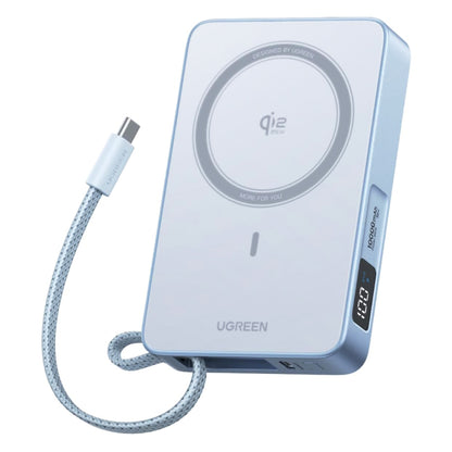 Trådlös Extern Batteri UGREEN MagFlow PB773 (65958B), 10000mAh, 25W, PD + FQI, 1 x QI - 2 x USB-C, Blå