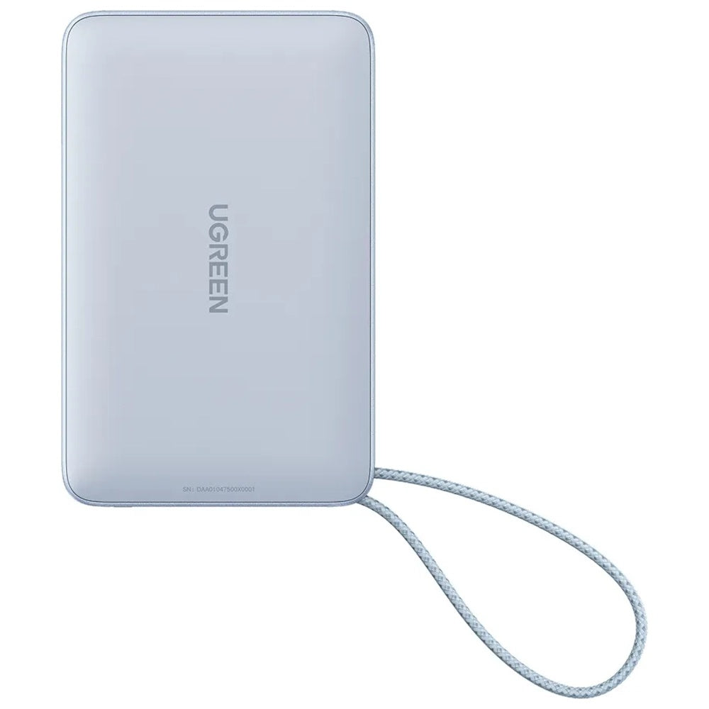 Trådlös Extern Batteri UGREEN MagFlow PB773 (65958B), 10000mAh, 25W, PD + FQI, 1 x QI - 2 x USB-C, Blå