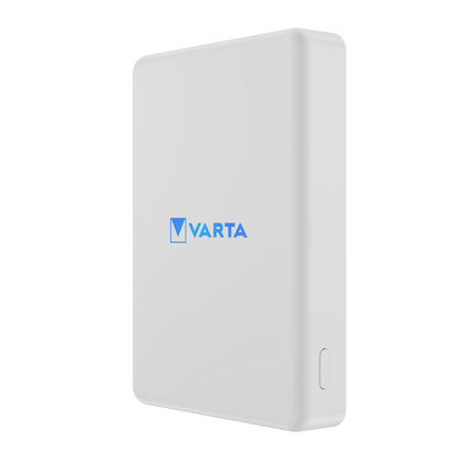 Extern trådlös batteri Varta Mag Pro, 5000mAh, 12W, 1 x QI - 1 x USB-C, Vit