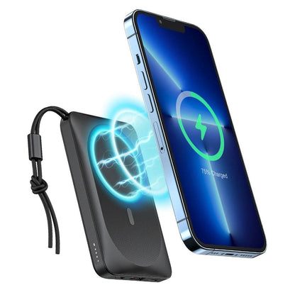 Extern trådlös batteri Veger VP1151 / W1151, 10000mAh, 22.5W, QC + PD + FQI, 1 x QI - 1 x USB-A - 1 x USB-C, Svart