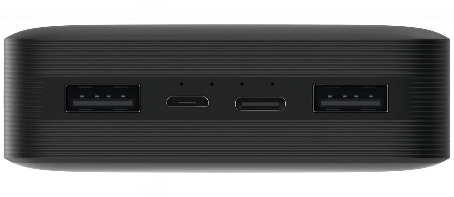 Extern batteri Xiaomi, 20000mAh, 18W, QC, 2 x USB-A, Svart PB200LZM