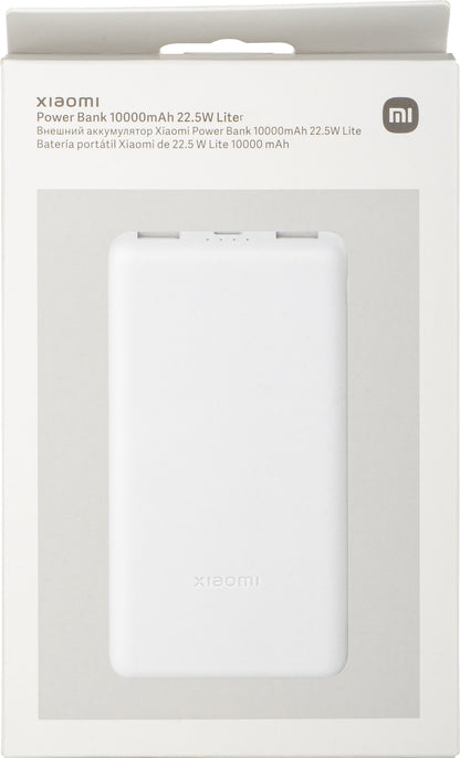 Extern batteri Xiaomi Lite, 10000mAh, 22.5W, QC + PD, 1 x USB-C - 2 x USB-A, Vit BHR9350GL