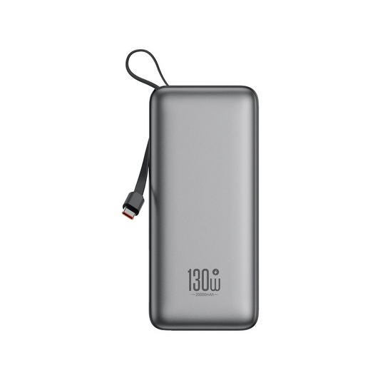 Extern batteri XO Design PR268, 20000mAh, 130W, QC + PD, 1 x USB-A - 2 x USB-C, Grå