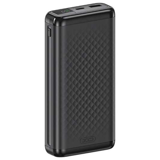 Extern batteri XO Design PB309, 20000mAh, 22,5W, QC + PD, 1 x USB-A - 1 x USB-C, Svart