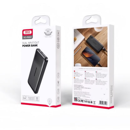 Extern batteri XO Design PB301, 10000mAh, 10W, 2 x USB-A, Svart