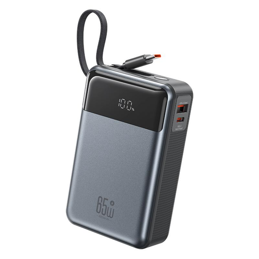 Externt batteri XO Design PR267, 20000mAh, 65W, QC + PD, 1 x USB-A - 2 x USB-C, Grå