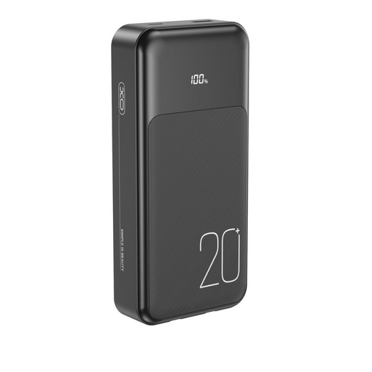 XO Design PR249 External Battery, 20000mAh, 22.5W, QC + PD, 1 x Lightning - 1 x USB-A - 2 x USB-C, Black