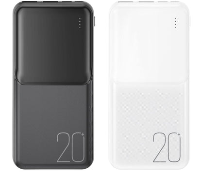 Extern batteri XO Design PR252, 20000mAh, 10W, 2 x USB-A, Vit