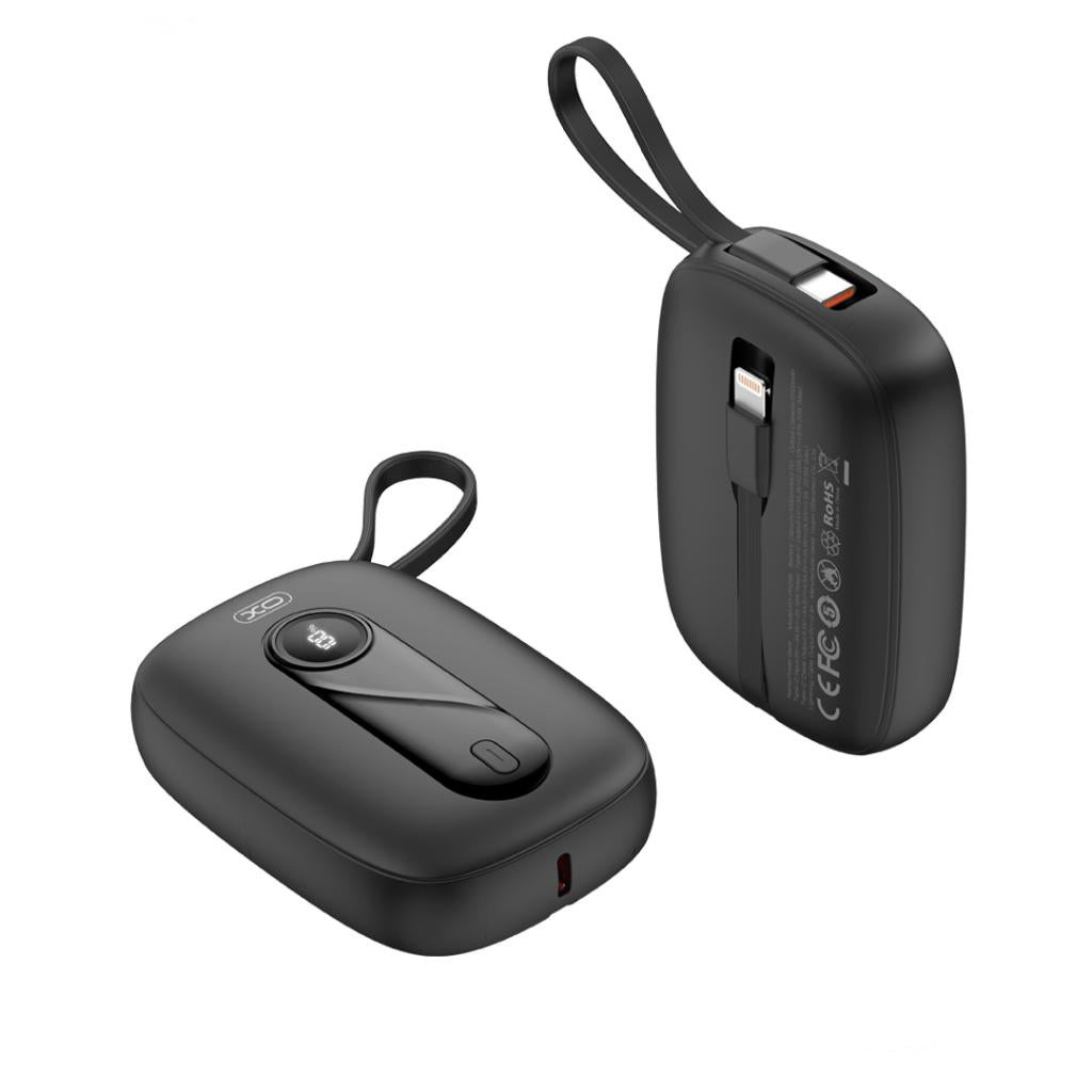 Extern batteri XO Design PR246, 10000mAh, 22.5W, PD, 1 x Lightning - 2 x USB-C, Svart