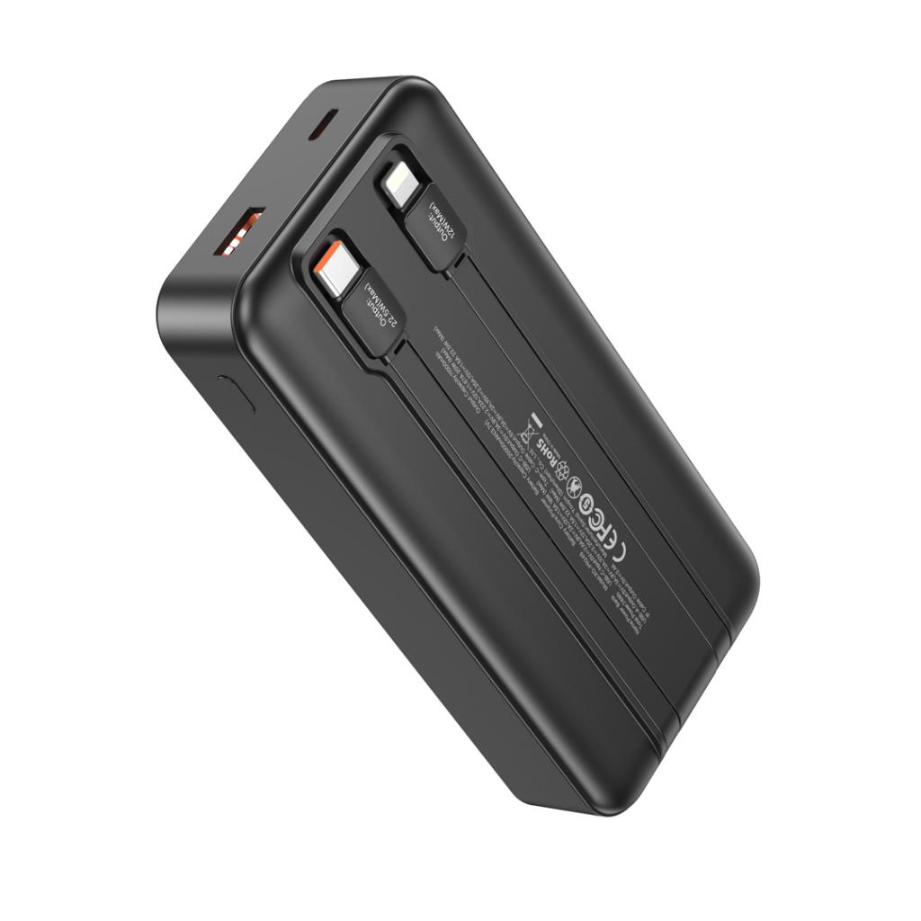 Extern batteri XO Design PR249, 20000mAh, 22.5W, QC + PD, 1 x Lightning - 1 x USB-A - 2 x USB-C, Svart
