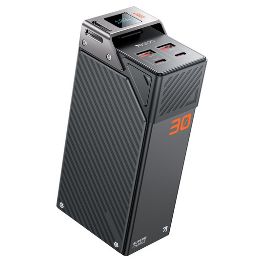 Yesido YP62 Extern Batteri, 30000mAh, 22.5W, QC + PD, 2 x USB-A - 2 x USB-C, Svart