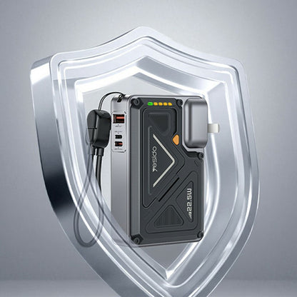 Extern batteri Yesido YP89, 10000mAh, 22.5W, QC + PD + FQI, 1 x Lightning - 1 x QI - 1 x USB-A - 1 x USB-C, Grå