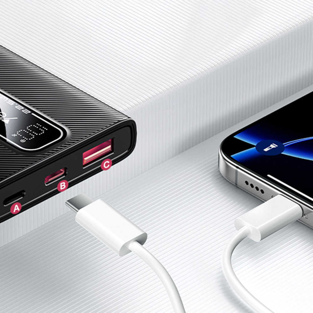 Extern batteri Yesido YP92, 5000mAh, 22.5W, QC + PD, 1 x USB-A - 1 x USB-C, Svart