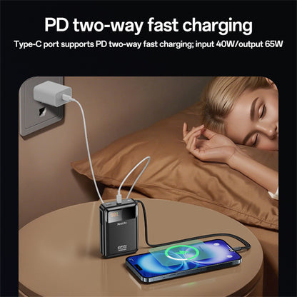Yesido YP97 Extern Batteri, 20000mAh, 65W, PD, 2 x USB-C, Grå