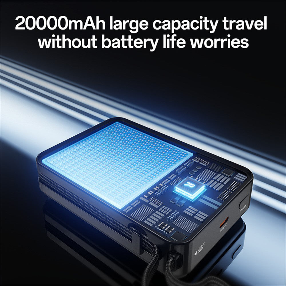 Yesido YP97 Extern Batteri, 20000mAh, 65W, PD, 2 x USB-C, Grå