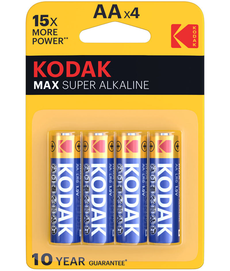 Kodak Max Alkaline-batteri, AA / LR6, Set om 4 stycken EKSTD30952867P4