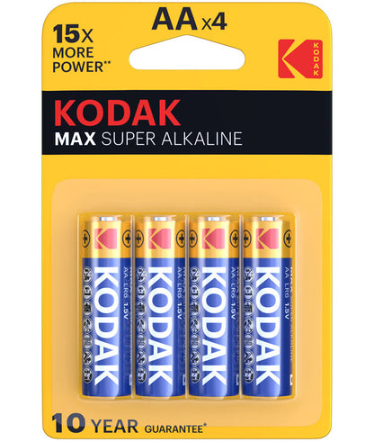 Kodak Max Alkaline-batteri, AA / LR6, Set om 4 stycken EKSTD30952867P4