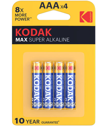 Kodak Max Alkaline-batteri, AAA / LR3, Set om 4 stycken EKSTD30952812P4