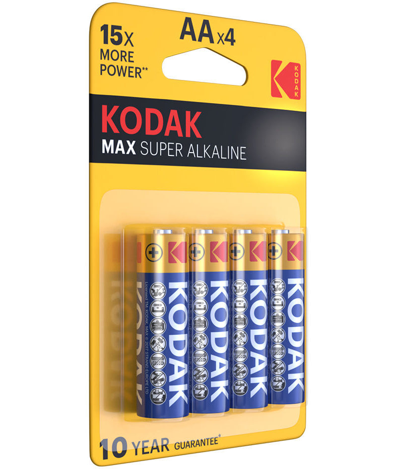Kodak Max Alkaline-batteri, AA / LR6, Set om 4 stycken EKSTD30952867P4