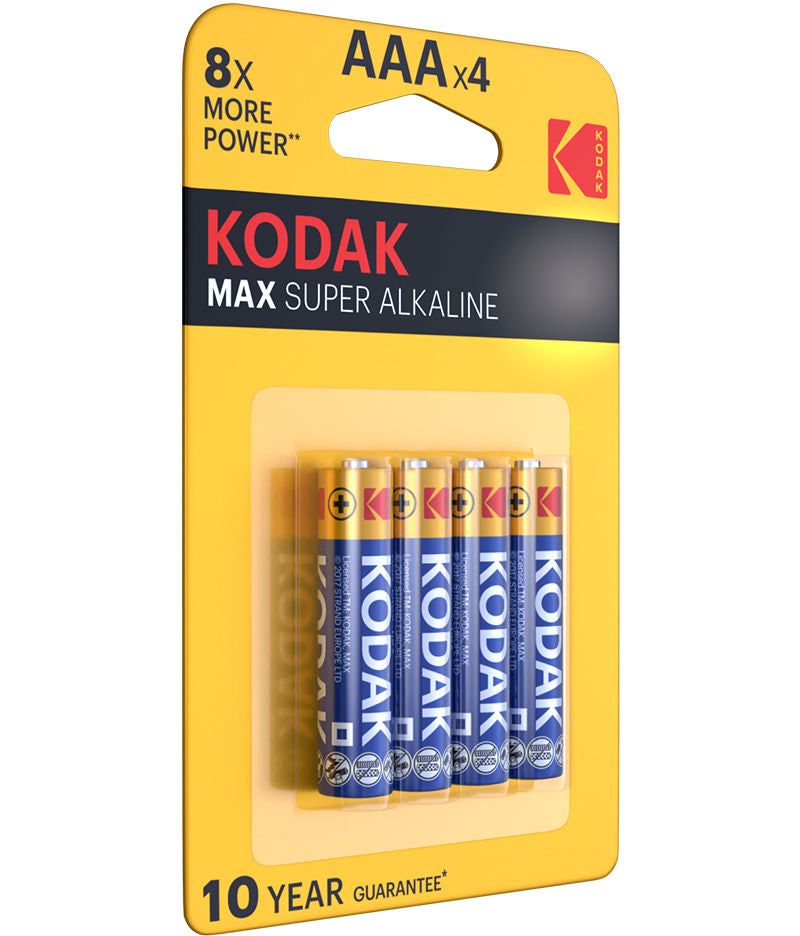 Kodak Max Alkaline-batteri, AAA / LR3, Set om 4 stycken EKSTD30952812P4