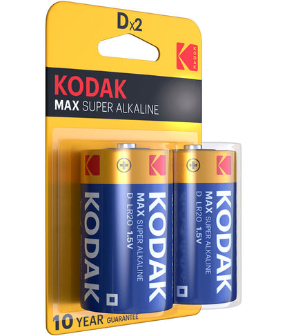 Kodak Max Alkaline-batteri, LR20, Set om 2 stycken