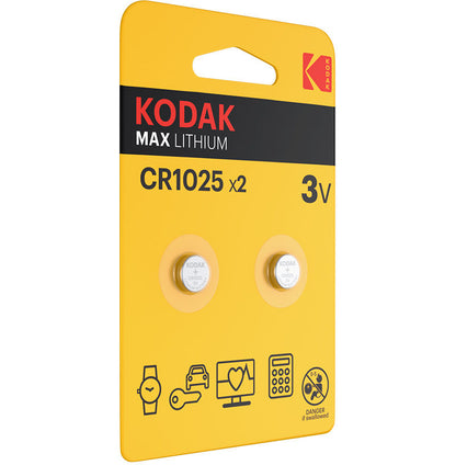 Kodak Max Lithium-batteri, CR2025, Set om 2 stycken