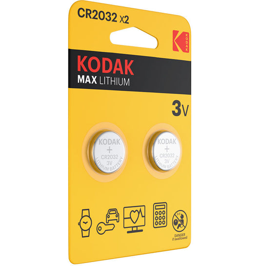 Kodak Max-batteri, CR2032, Set om 2 stycken