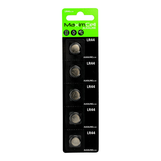 MaximCell-batteri, V13GA / LR44, Set om 5 stycken