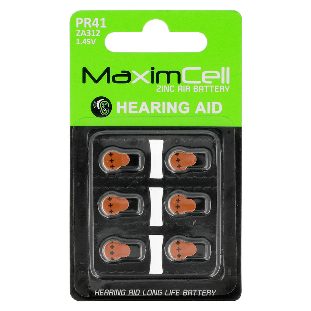 MaximCell Zinc Air-batteri, PR41 / ZA312, Set om 6 stycken