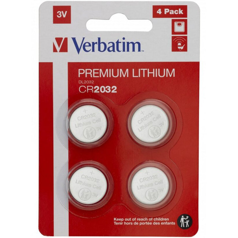 Verbatim-batteri, CR2032, Set om 4 stycken 49533