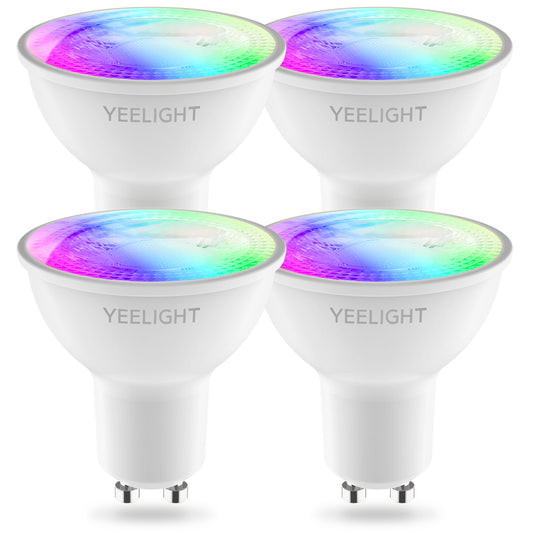 LED-lampa Yeelight W1, Wi-Fi, GU10, 4.5W, 2700K - 6500K, 350lm, Set om 4 stycken, Flerfärgad YLDP004-A