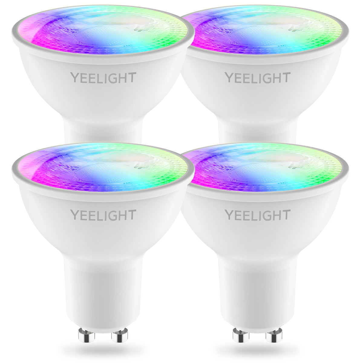 LED-lampa Yeelight W1, Wi-Fi, GU10, 4.5W, 2700K - 6500K, 350lm, Set om 4 stycken, Flerfärgad YLDP004-A