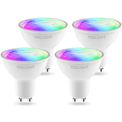 LED-lampa Yeelight W1, Wi-Fi, GU10, 4.5W, 2700K - 6500K, 350lm, Set om 4 stycken, Flerfärgad YLDP004-A