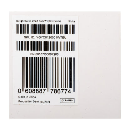 Yeelight W1 LED-lampa, Wi-Fi, GU10, 4,8W, 2700K, 350lm, vit YLDP004